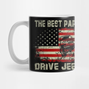 The Best Papaw Drive Jeeps American Flag Jeep Mug